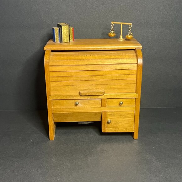 Vintage Rare Berkeley Musical My Favorite Things Wooden Roll Top Desk Music Box - Picture 4 of 9